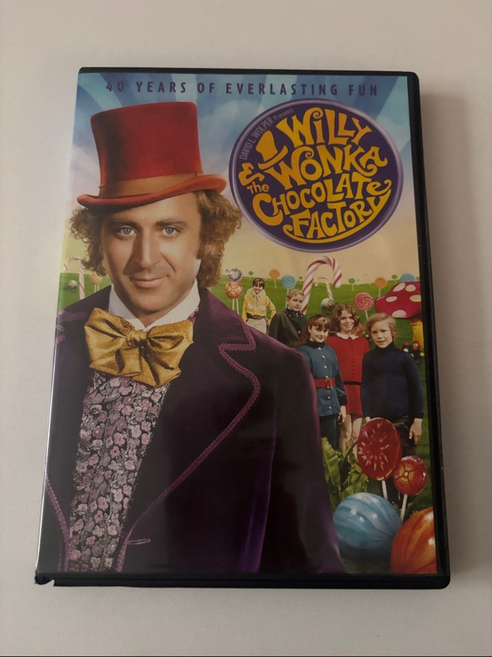Willy Wonka DVD Back Cover - Purple & Blue Artwork